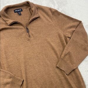Jos. A. Bank XXL 100% Merino Wool Men's Brown Sweater (FLAW-Hole) Tailored Fit
